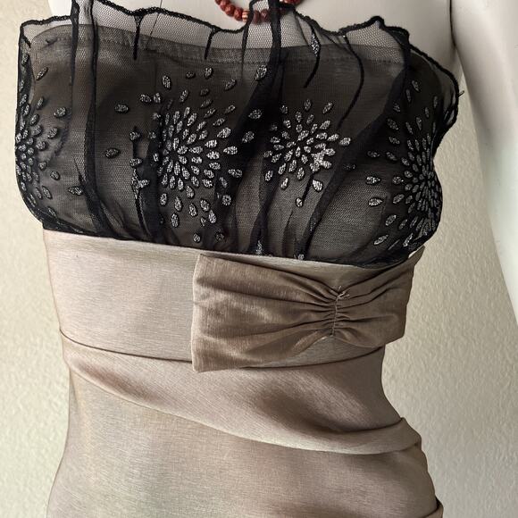 Y2K 2000s Formal Dress Small XS Strapless Mini Ruched Short Fairy Prom HOCO - Picture 6 of 16